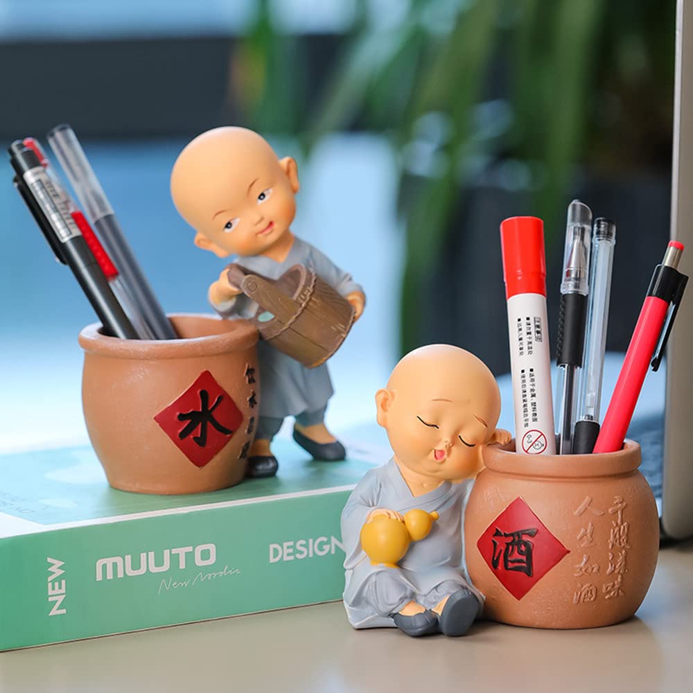 Amazon.co.jp: CHBDJY 赤ちゃんの仏像 中国の酔った僧侶ペンホルダー